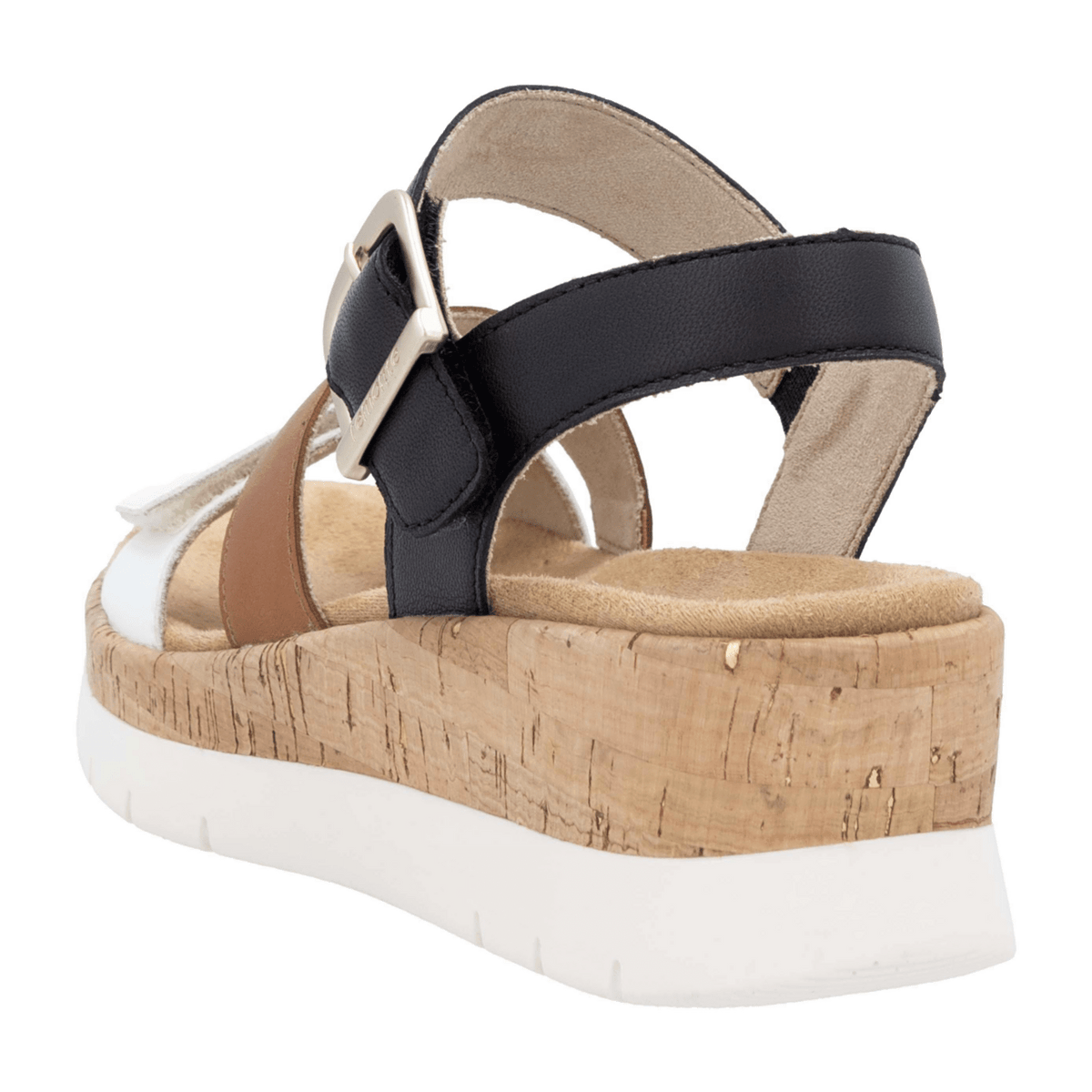 Remonte Women's D2P50 Leather Strap Sandals Black