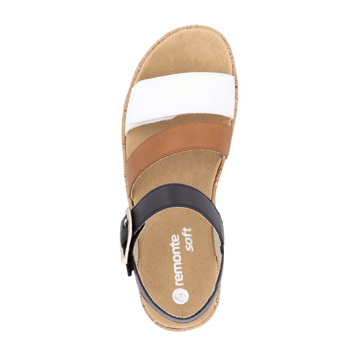 Remonte Women's D2P50 Leather Strap Sandals Black
