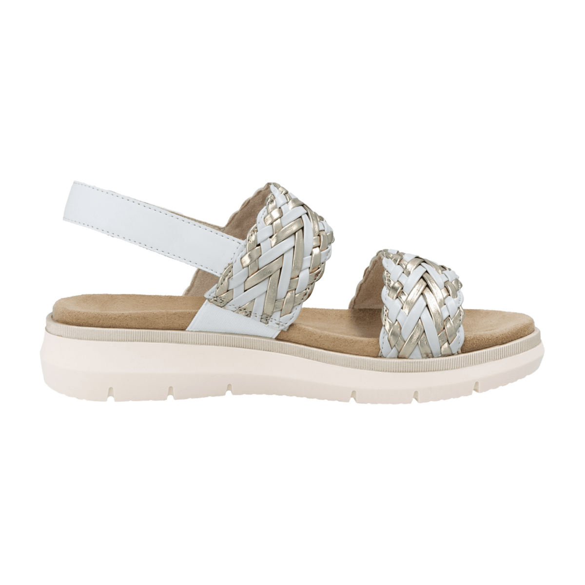Remonte D2K52-80 Women's Sneaker White Light Gold Woven
