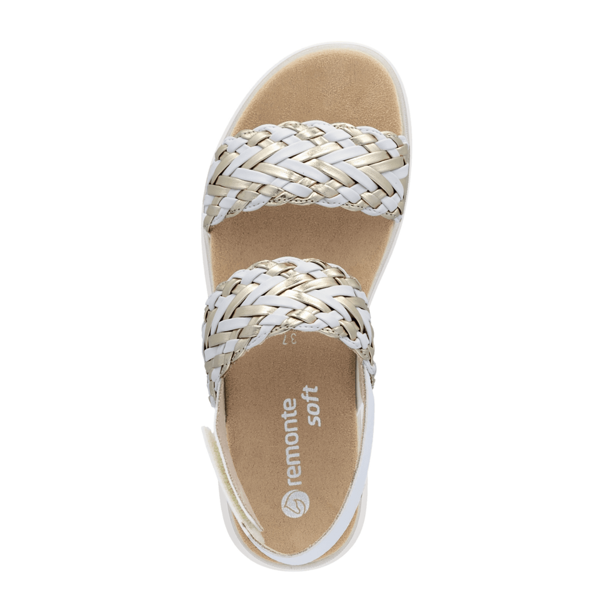 Remonte D2K52-80 Women's Sneaker White Light Gold Woven