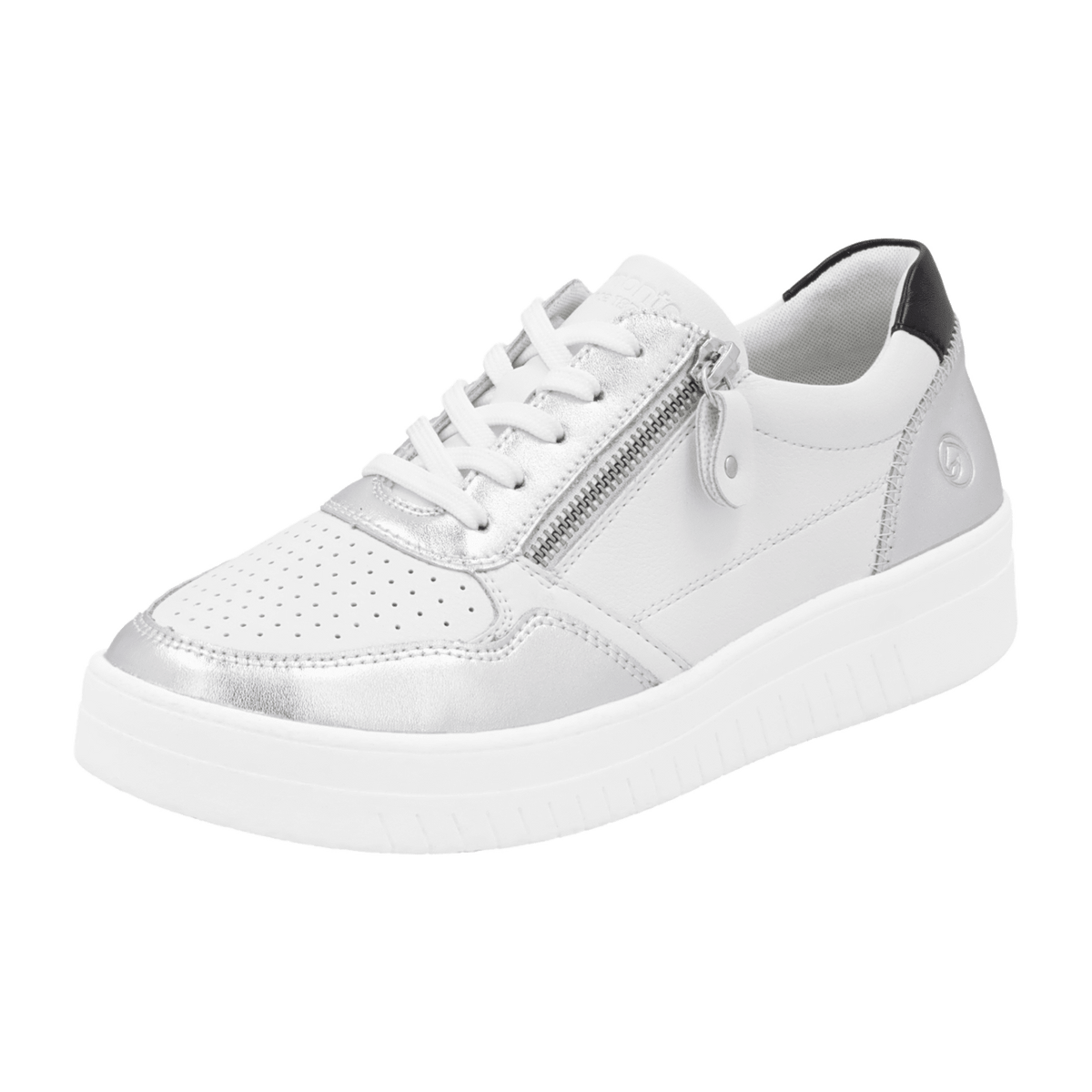 Remonte Women's Low Trainers - White Leather Fashion Sneakers