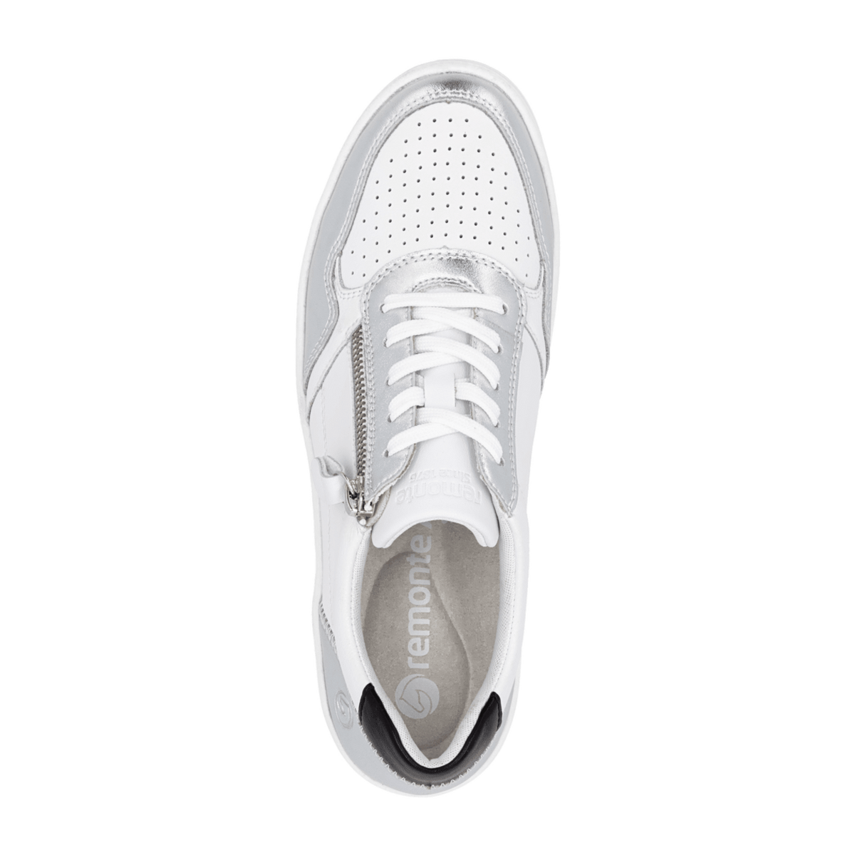 Remonte Women's Low Trainers - White Leather Fashion Sneakers