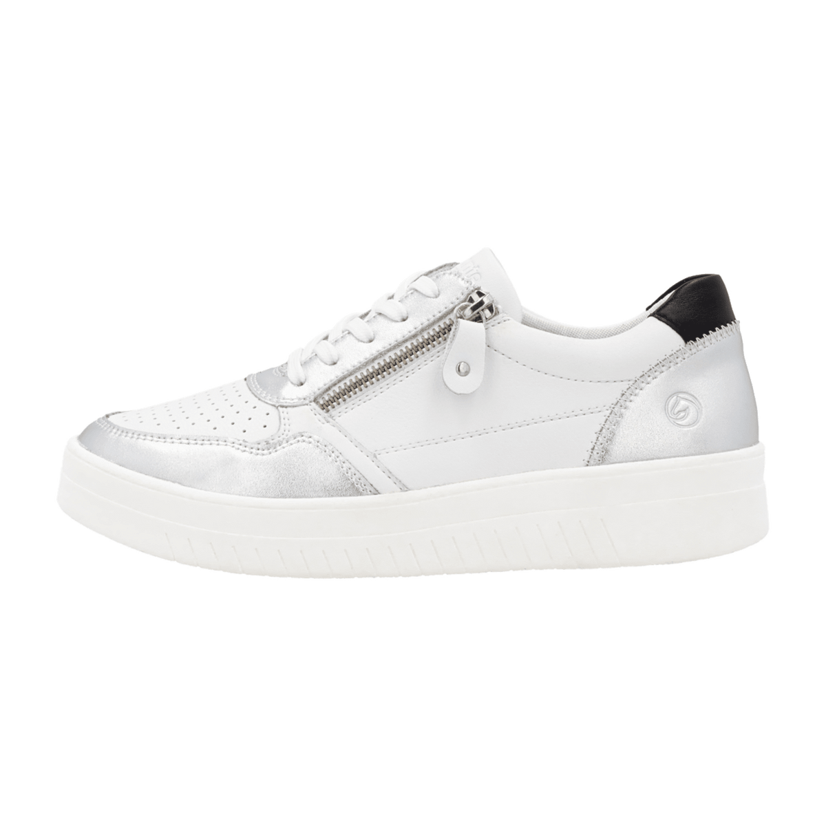 Remonte Women's Low Trainers - White Leather Fashion Sneakers