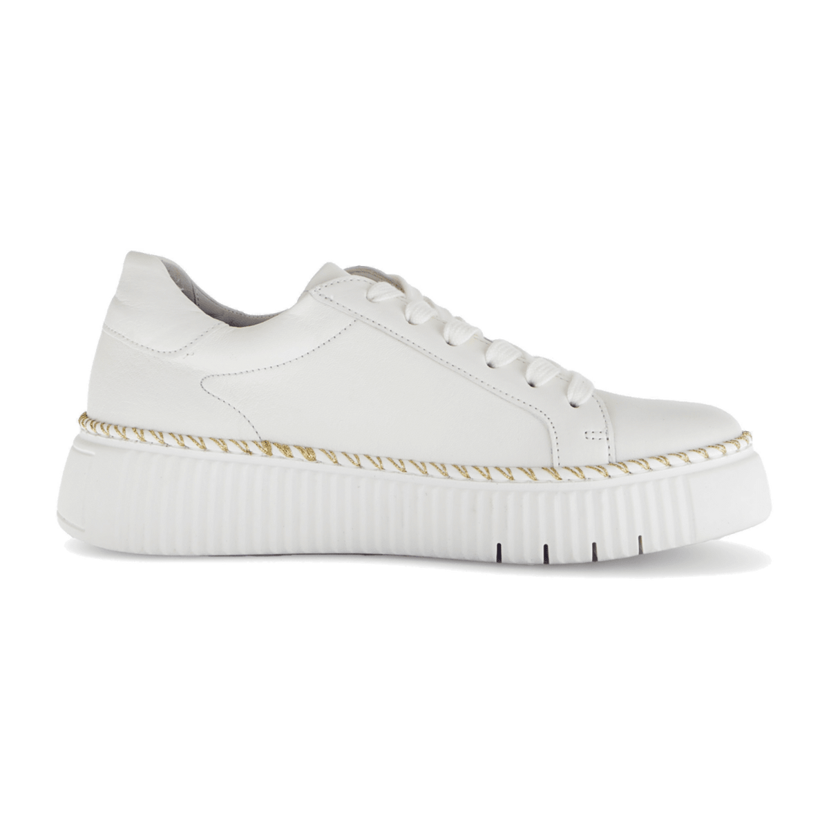 Gabor Women's Low-Top Sneakers - Latte Leather Comfort Shoes with Removable Footbed