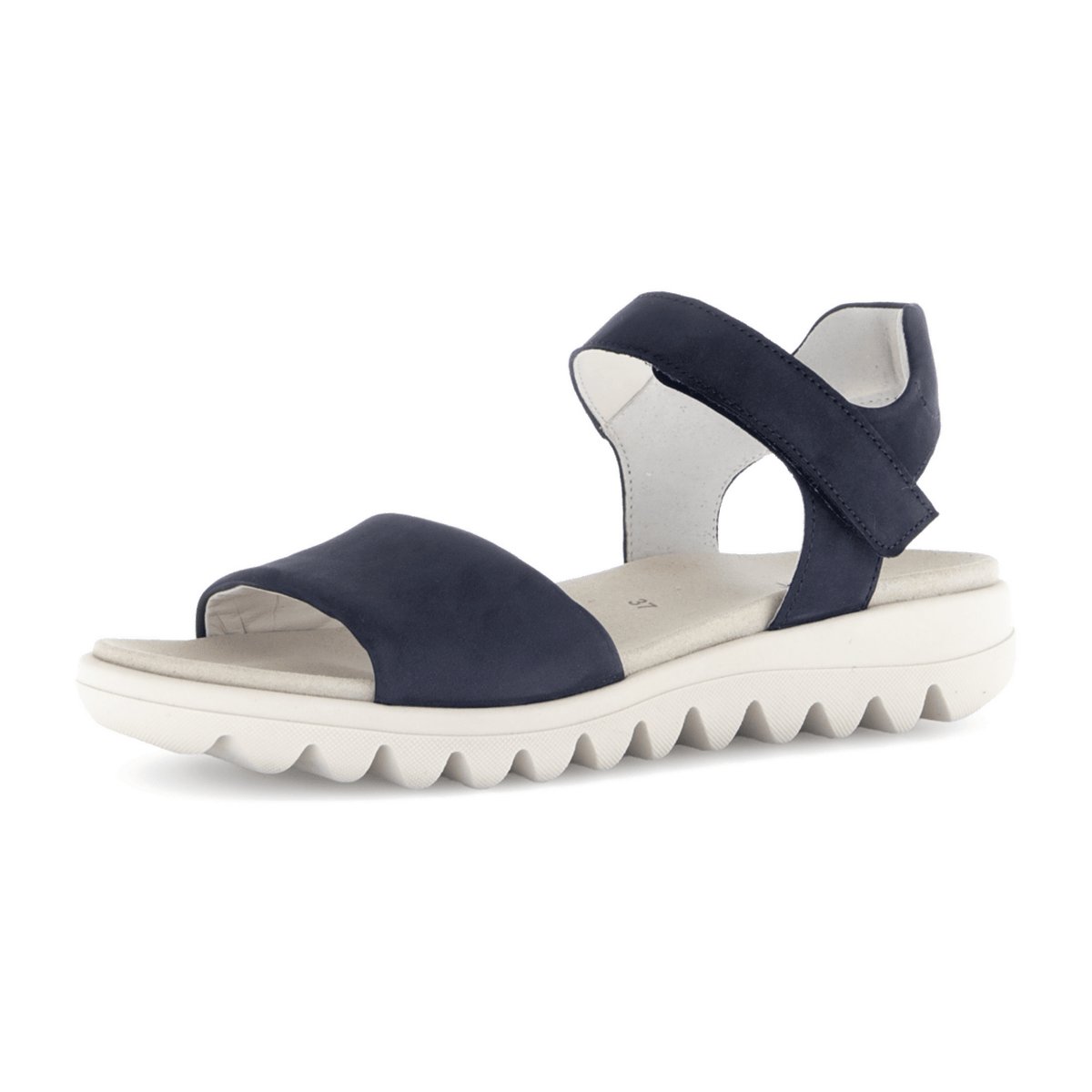 Gabor Women's Strap Sandals - Blue Nubuck Comfort Shoes