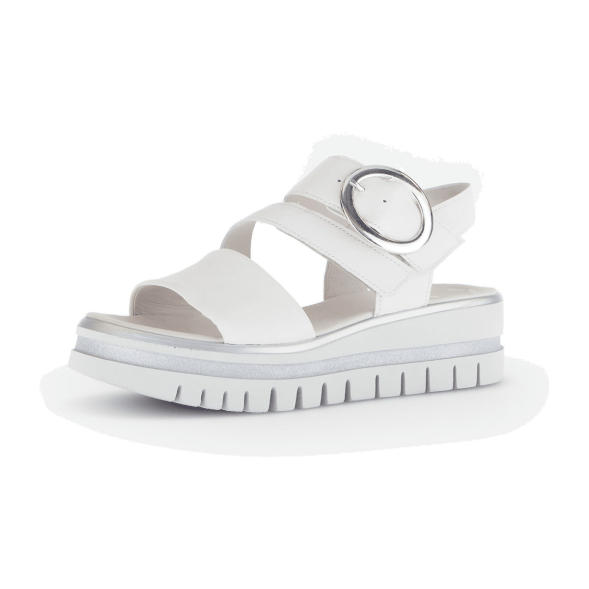 Gabor Women's Strappy Sandals - Textile Leather Flat Sandals with Velcro