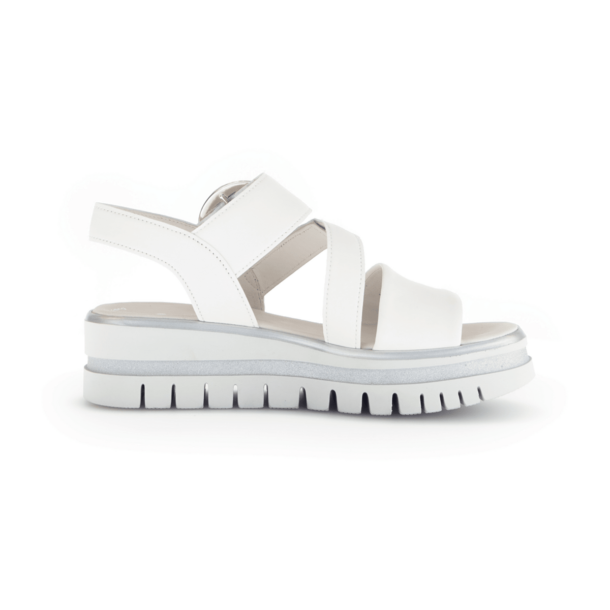 Gabor Women's Strappy Sandals - Textile Leather Flat Sandals with Velcro