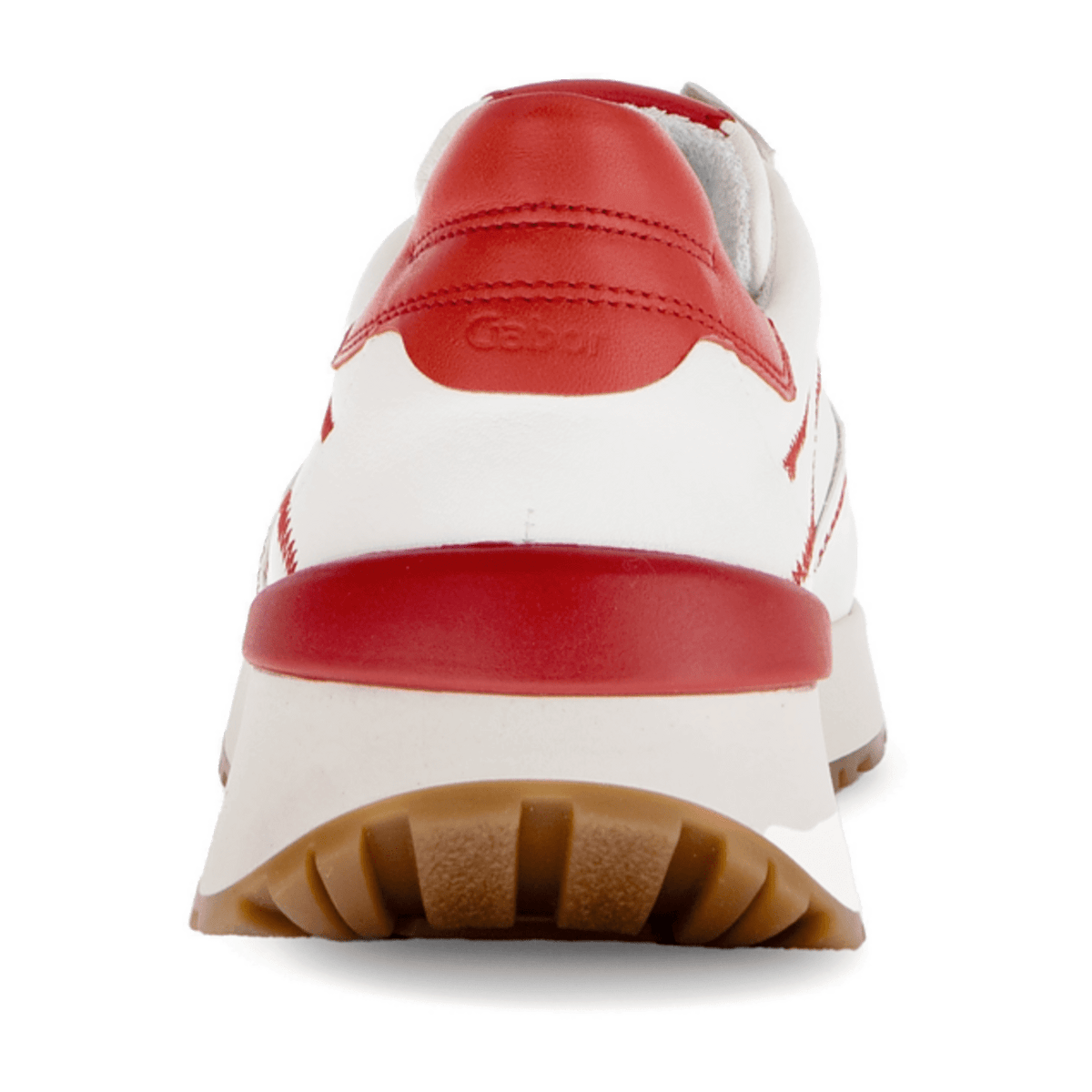 Gabor Women's Low-Top Sneakers - Latte Flame Leather Comfort Shoes with Removable Footbed