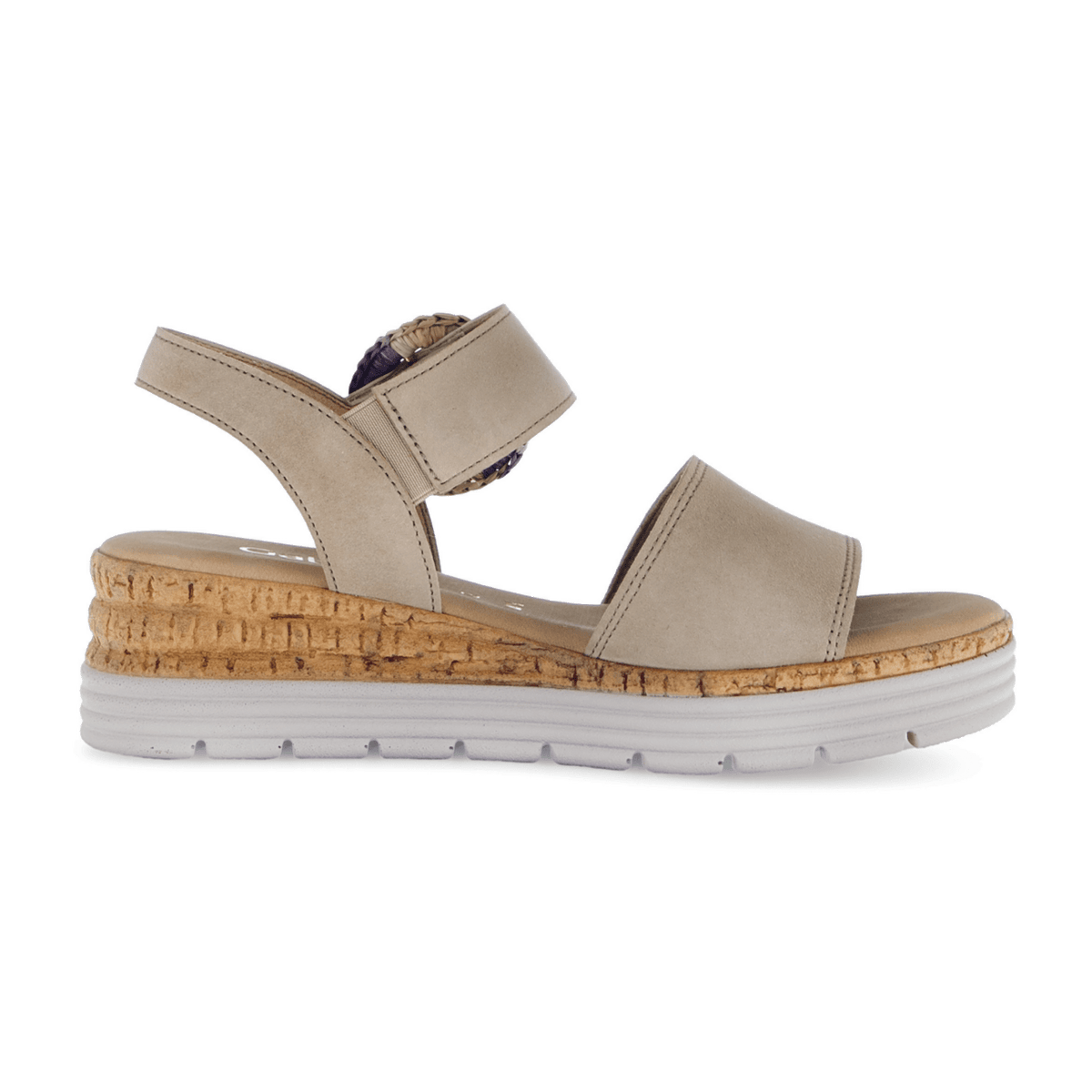 Gabor Women's Comfort Strap Sandals - Sand Suede Flat Summer Shoes