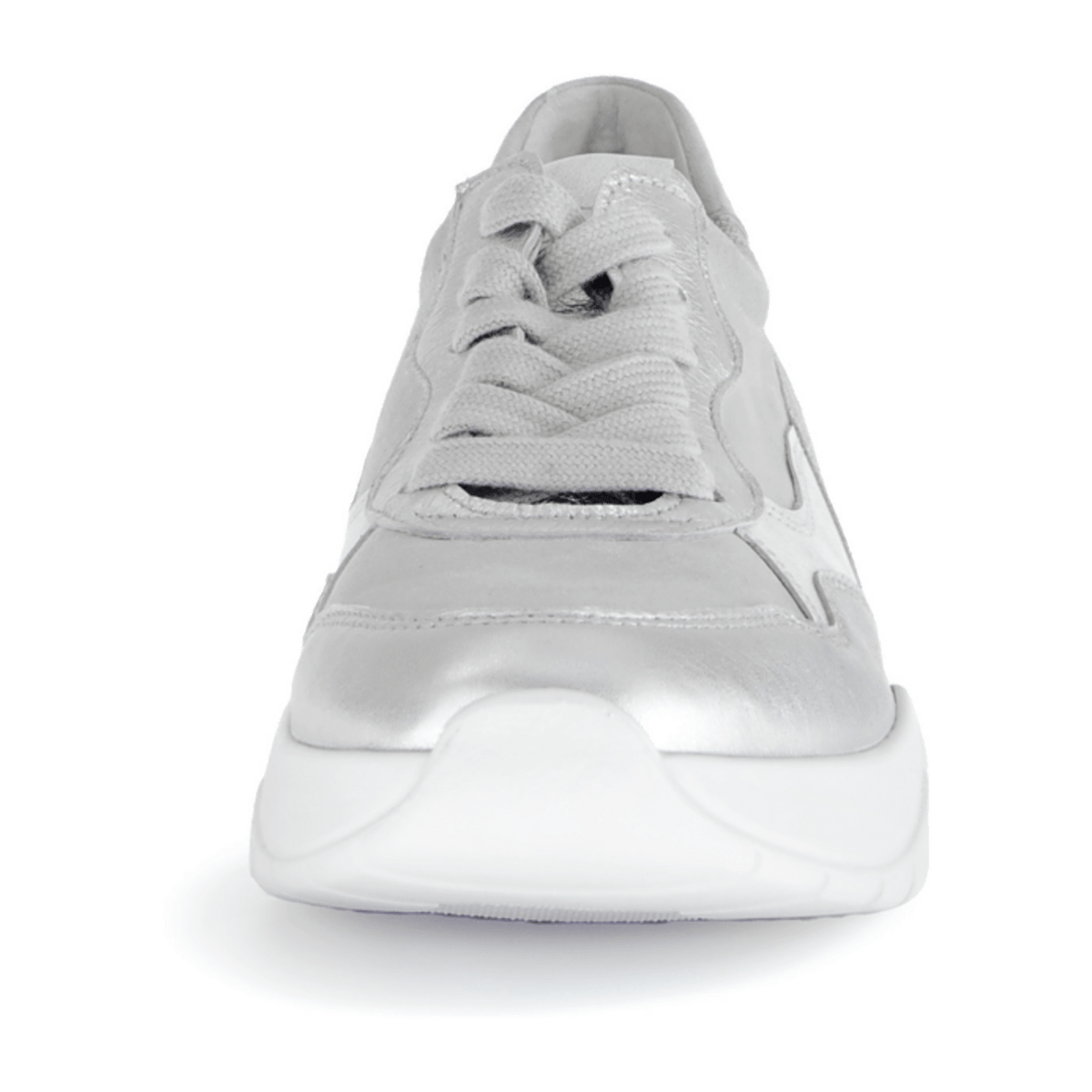 Gabor Women's Low-Top Trainers Silver Satin Velvet Lace-Up