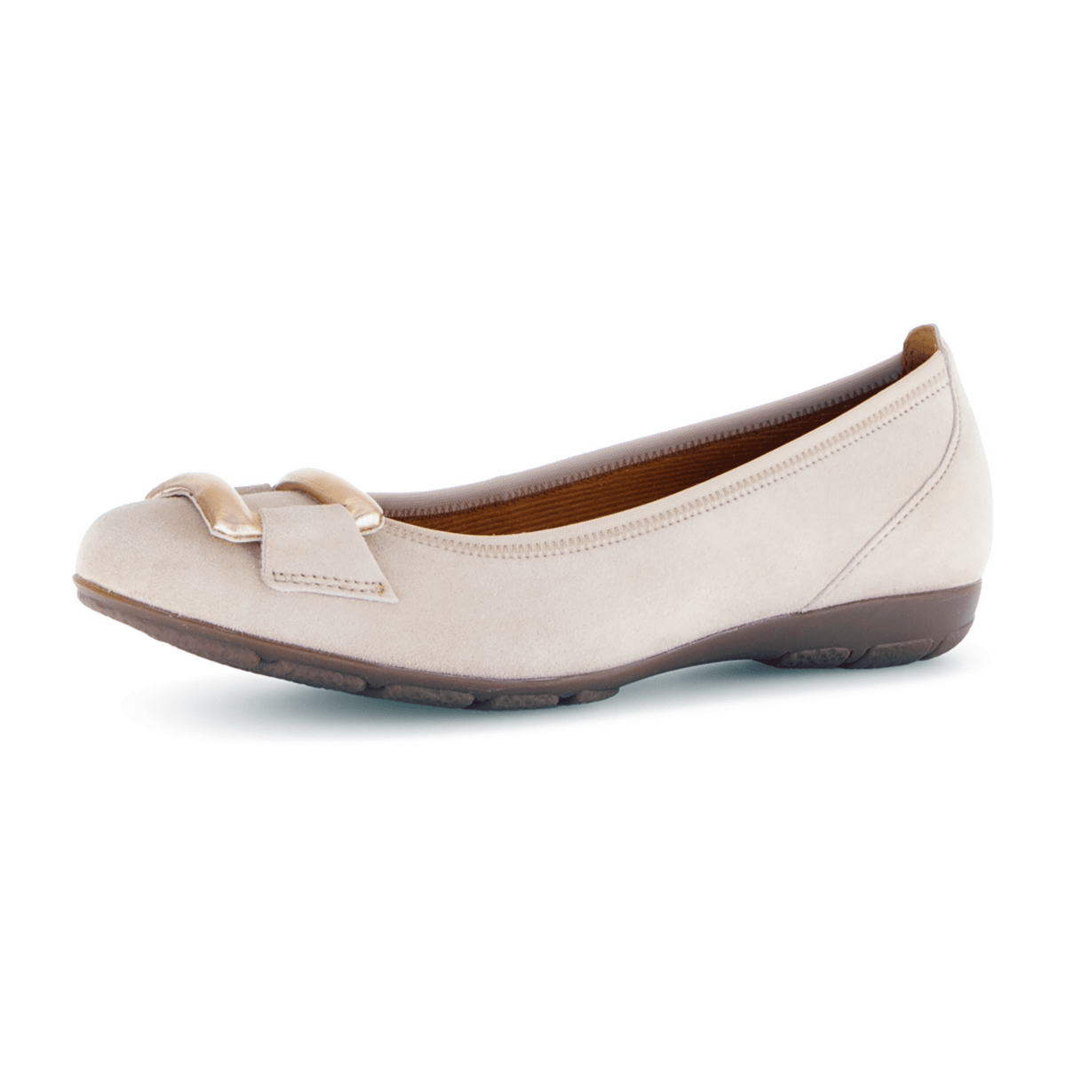 Gabor Ballerines Women's Flat Shoes - Raven Grey Suede Leather
