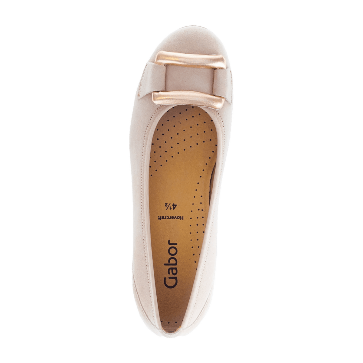 Gabor Ballerines Women's Flat Shoes - Raven Grey Suede Leather