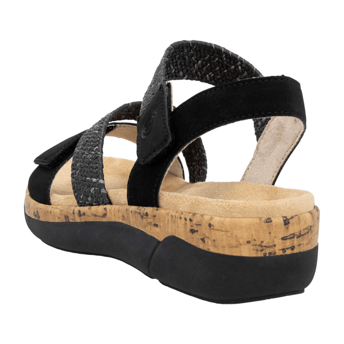 Remonte Women's Lite n Soft Sandals - Black Synthetic with Removable Footbed