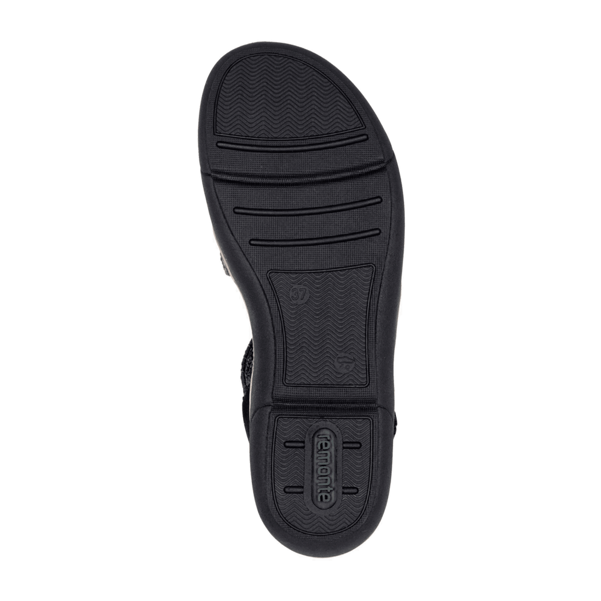 Remonte Women's Lite n Soft Sandals - Black Synthetic with Removable Footbed