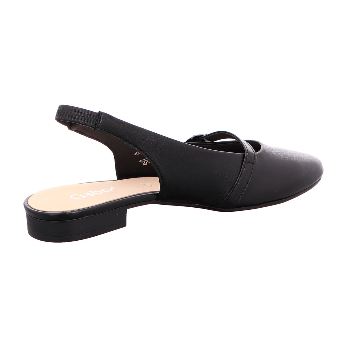 Gabor Women's Slingback Pumps - Black Leather Block Heel Shoes