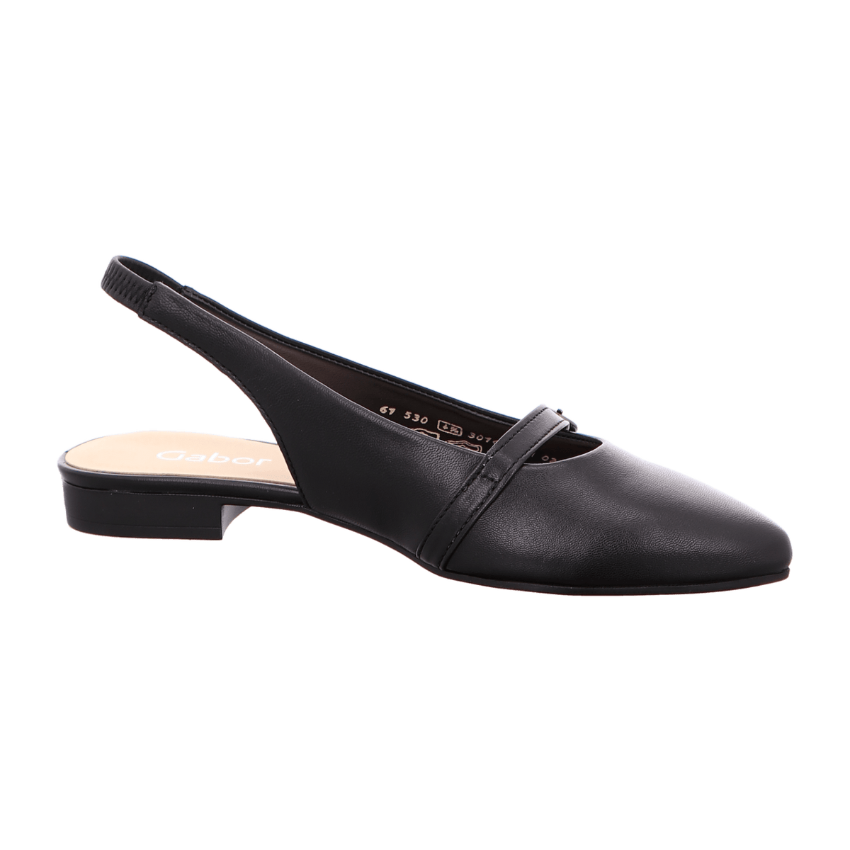 Gabor Women's Slingback Pumps - Black Leather Block Heel Shoes