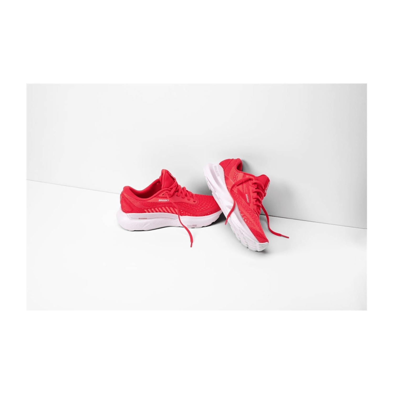 Brooks Adrenaline GTS 24 Women's Running Shoes in Red, Synthetic Upper with Rubber Sole