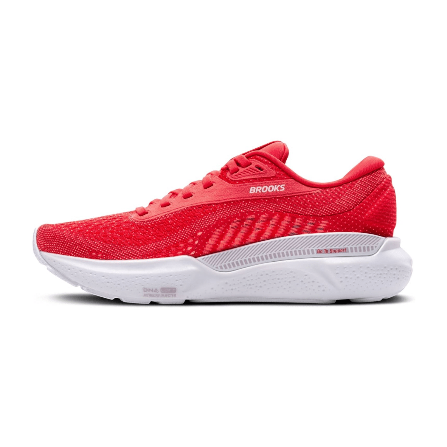 Brooks Adrenaline GTS 24 Women's Running Shoes in Red, Synthetic Upper with Rubber Sole