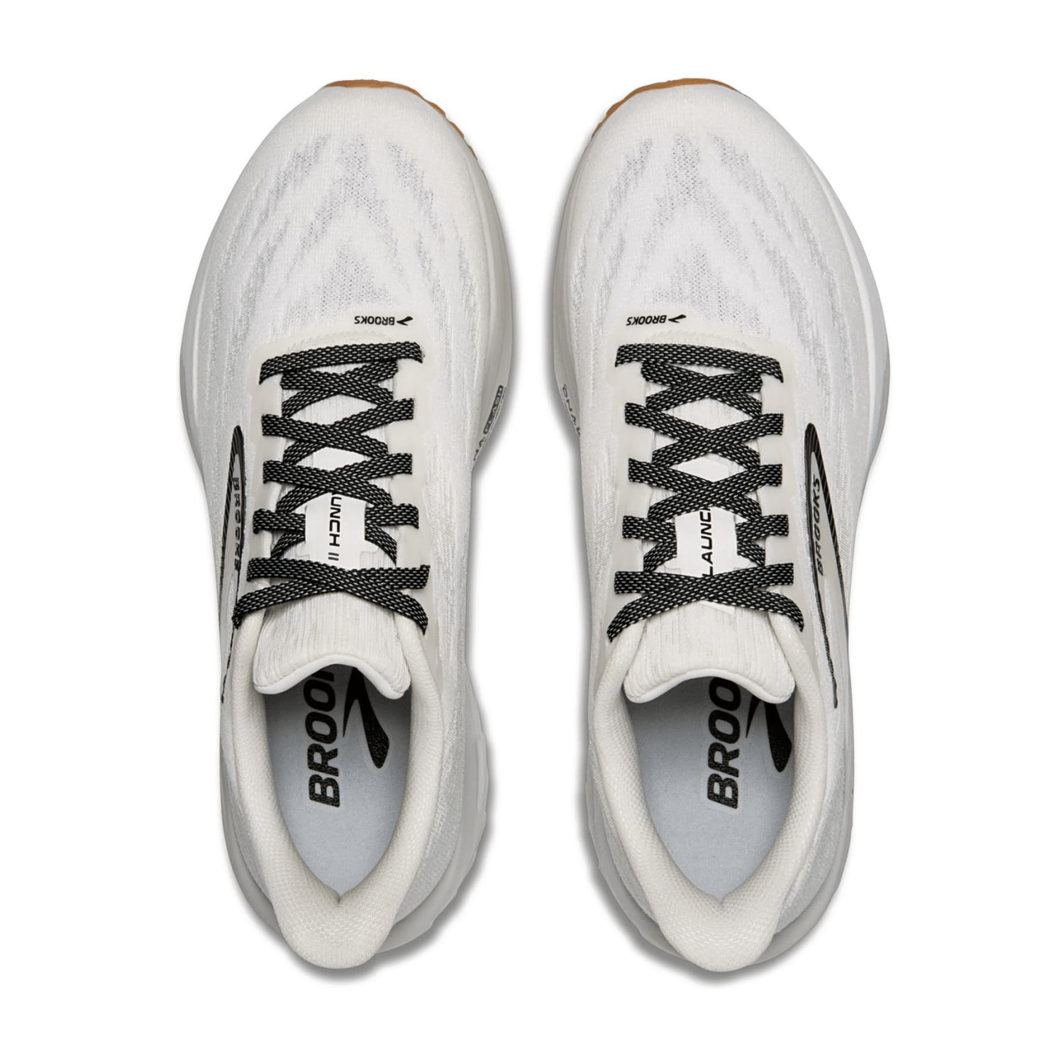 Brooks Launch 11 Men's Running Shoes in White with Lace-Up Closure and Rubber Outsole