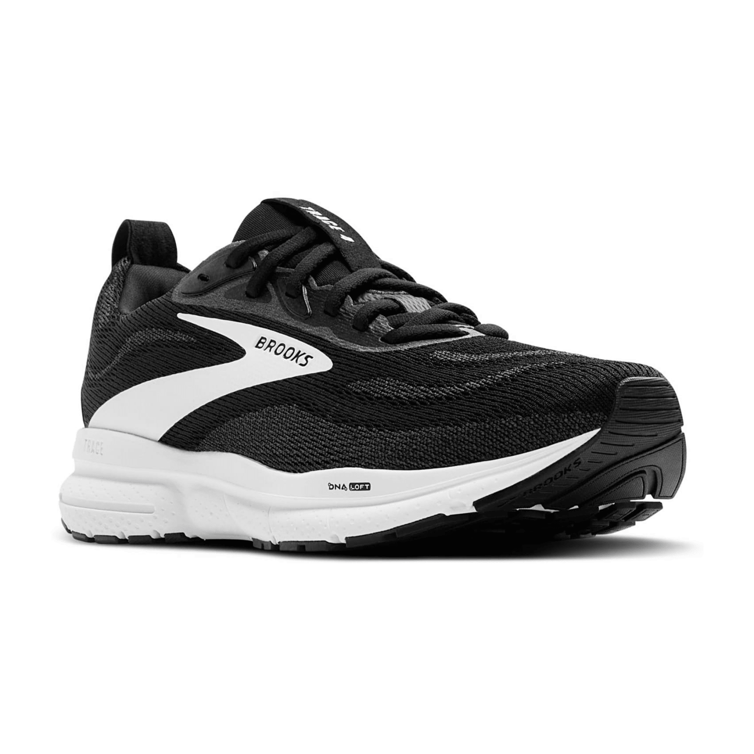 Brooks Trace 4 Men's Sneakers in Black Grey White Canvas with Lace-Up Closure and Rubber Sole