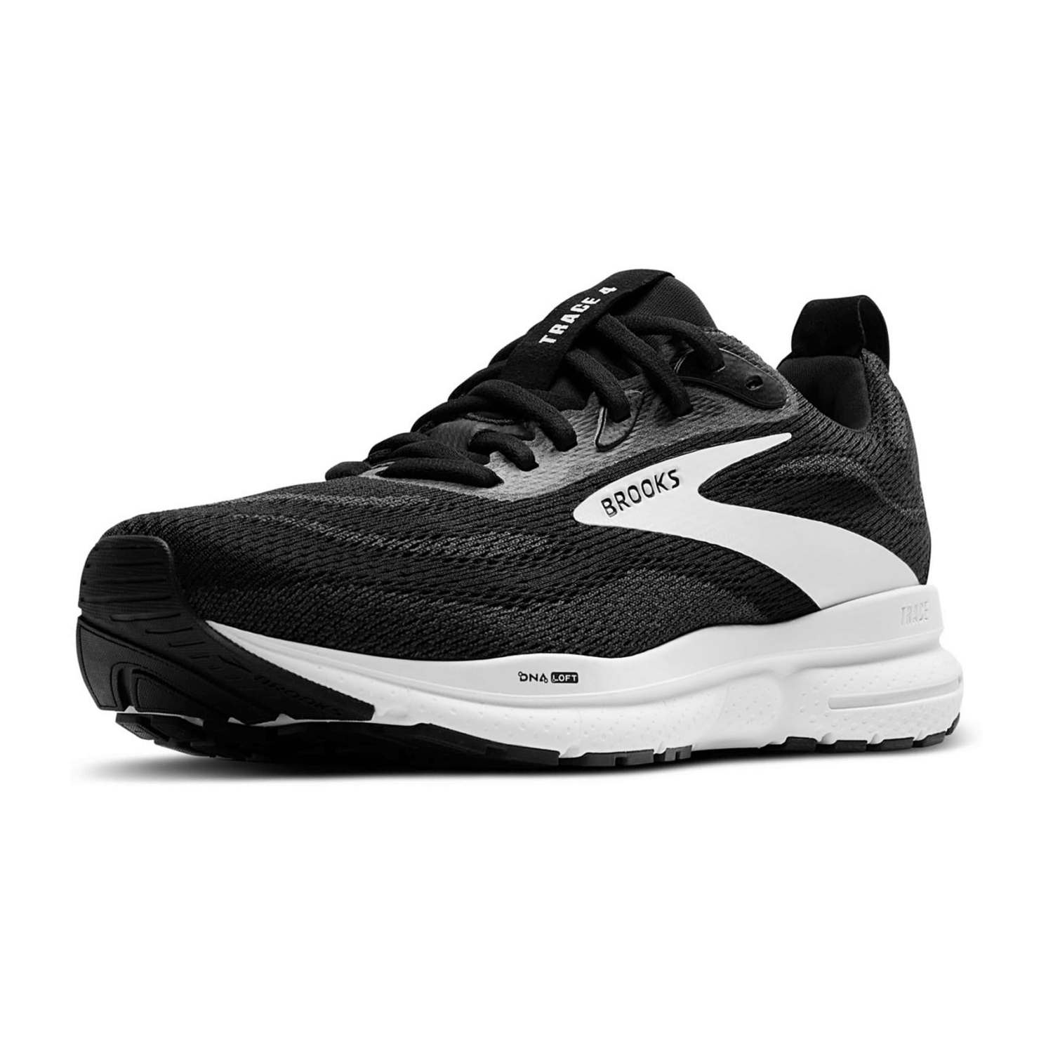 Brooks Trace 4 Men's Sneakers in Black Grey White Canvas with Lace-Up Closure and Rubber Sole