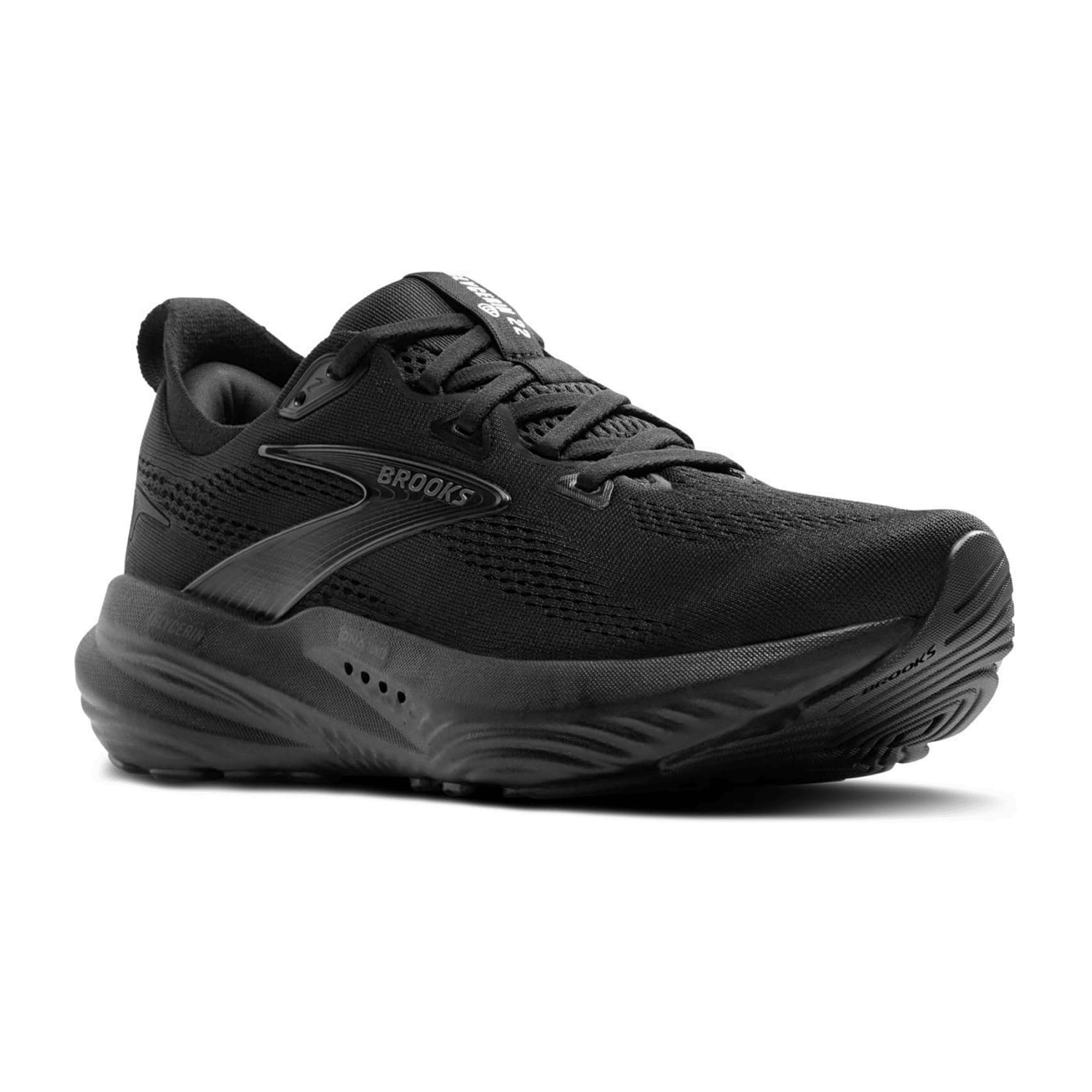 Brooks Glycerin 22 Men's Running Shoes in Black Black Ebony Lace-Up with Rubber Sole