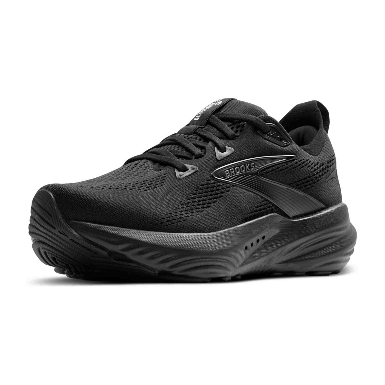 Brooks Glycerin 22 Men's Running Shoes in Black Black Ebony Lace-Up with Rubber Sole