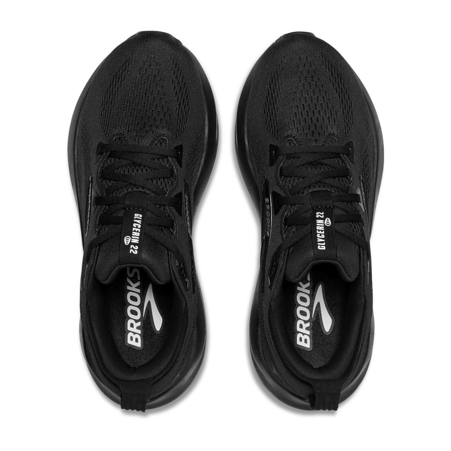 Brooks Glycerin 22 Men's Running Shoes in Black Black Ebony Lace-Up with Rubber Sole