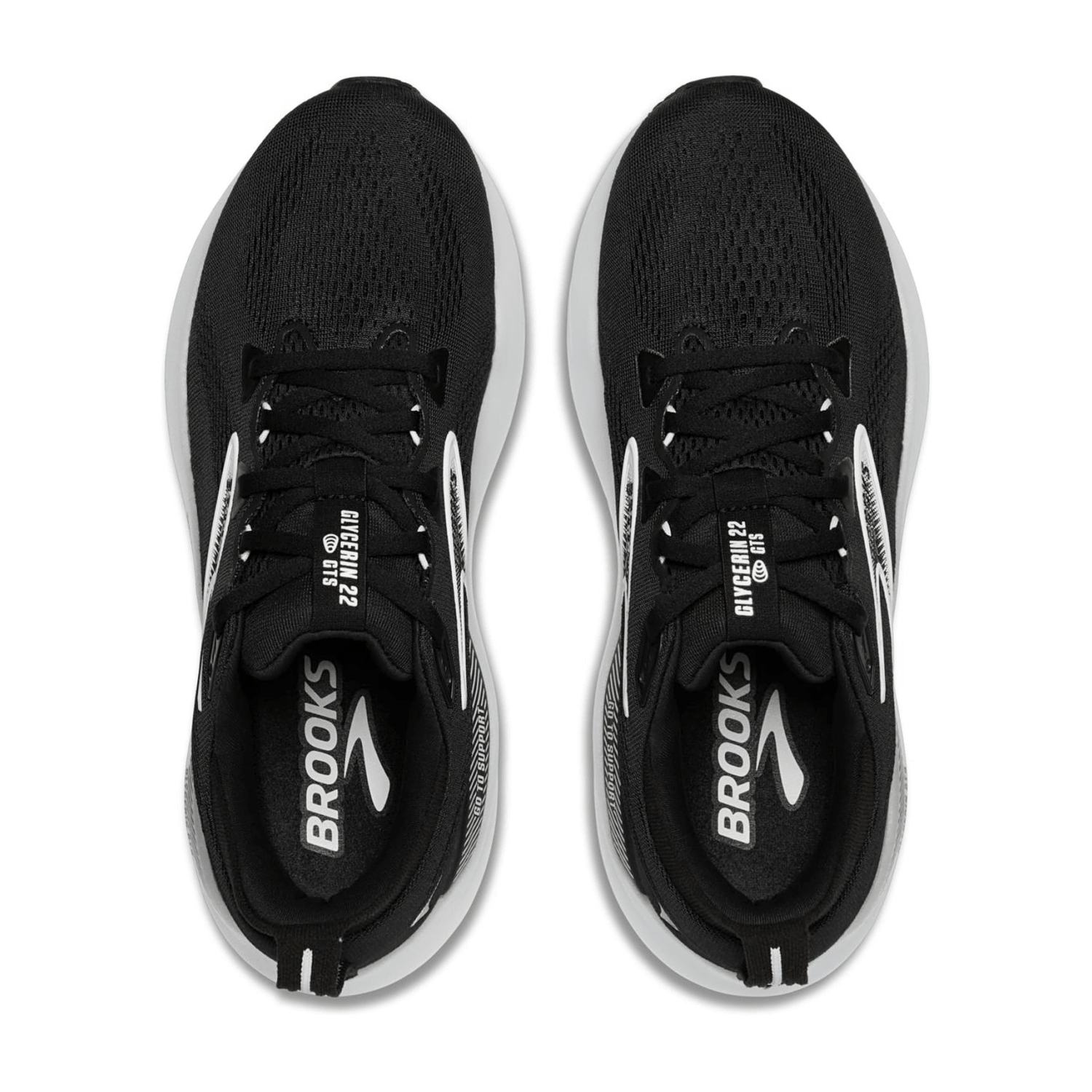 Brooks Glycerin GTS 22 Women's Running Shoes, Lace-Up, Black Grey White Synthetic