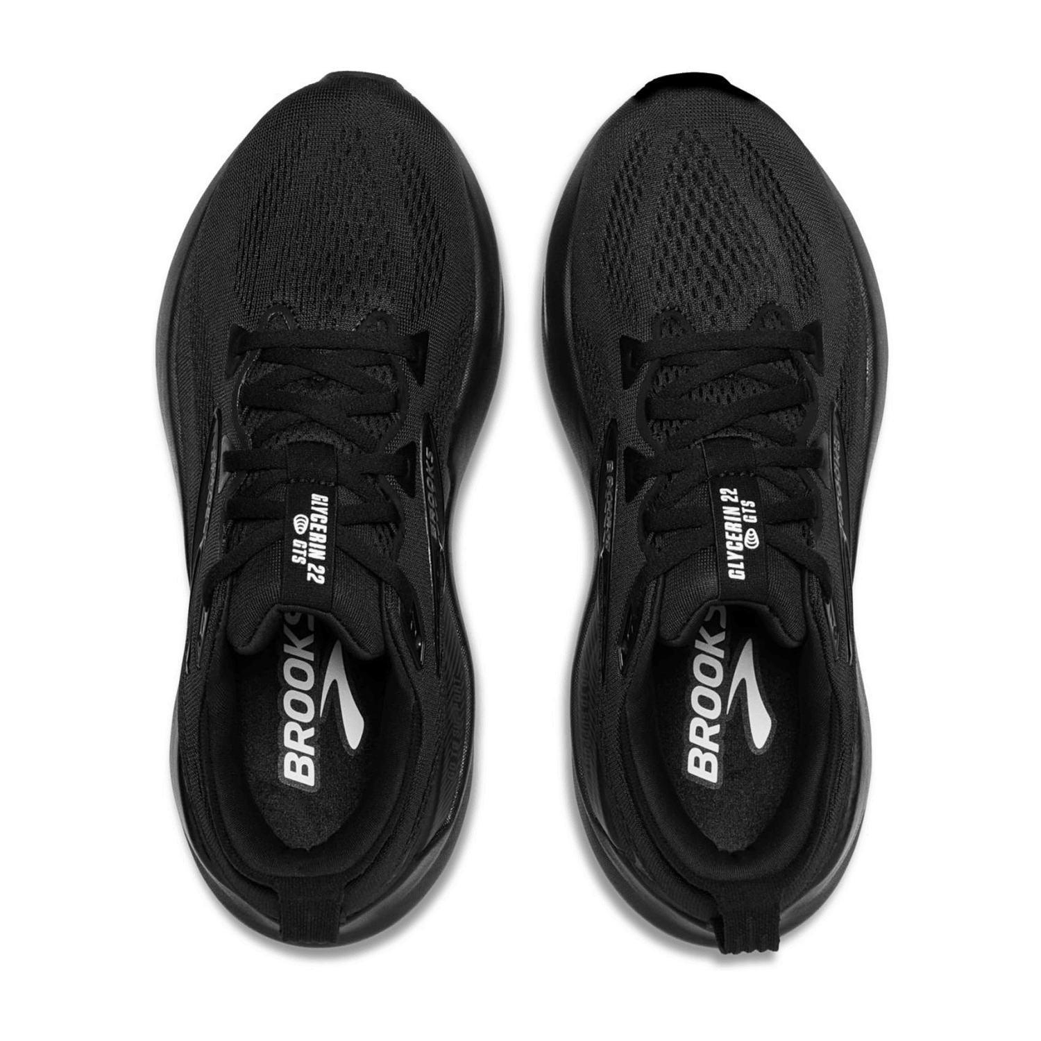 Brooks Glycerin GTS 22 Men's Running Shoes with GuideRails® Support System, Lace-Up, Black/Ebony Synthetic