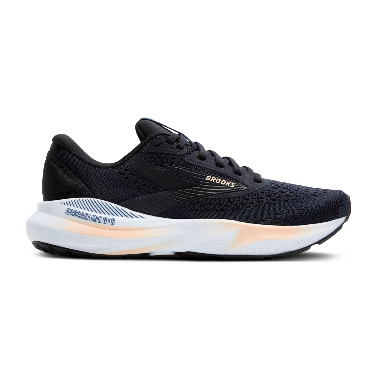 Brooks Adrenaline GTS 24 Women's Running Shoes, Black, Round Toe, Textile Lining, Rubber Sole