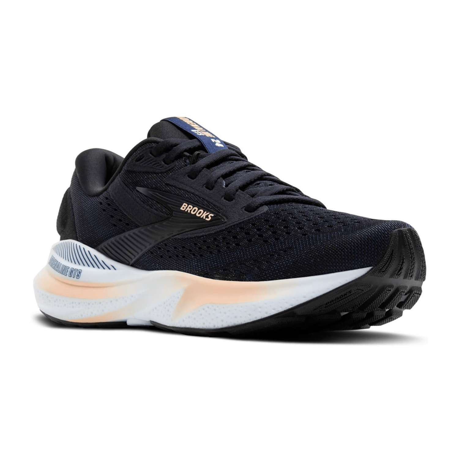 Brooks Adrenaline GTS 24 Women's Running Shoes, Black, Round Toe, Textile Lining, Rubber Sole