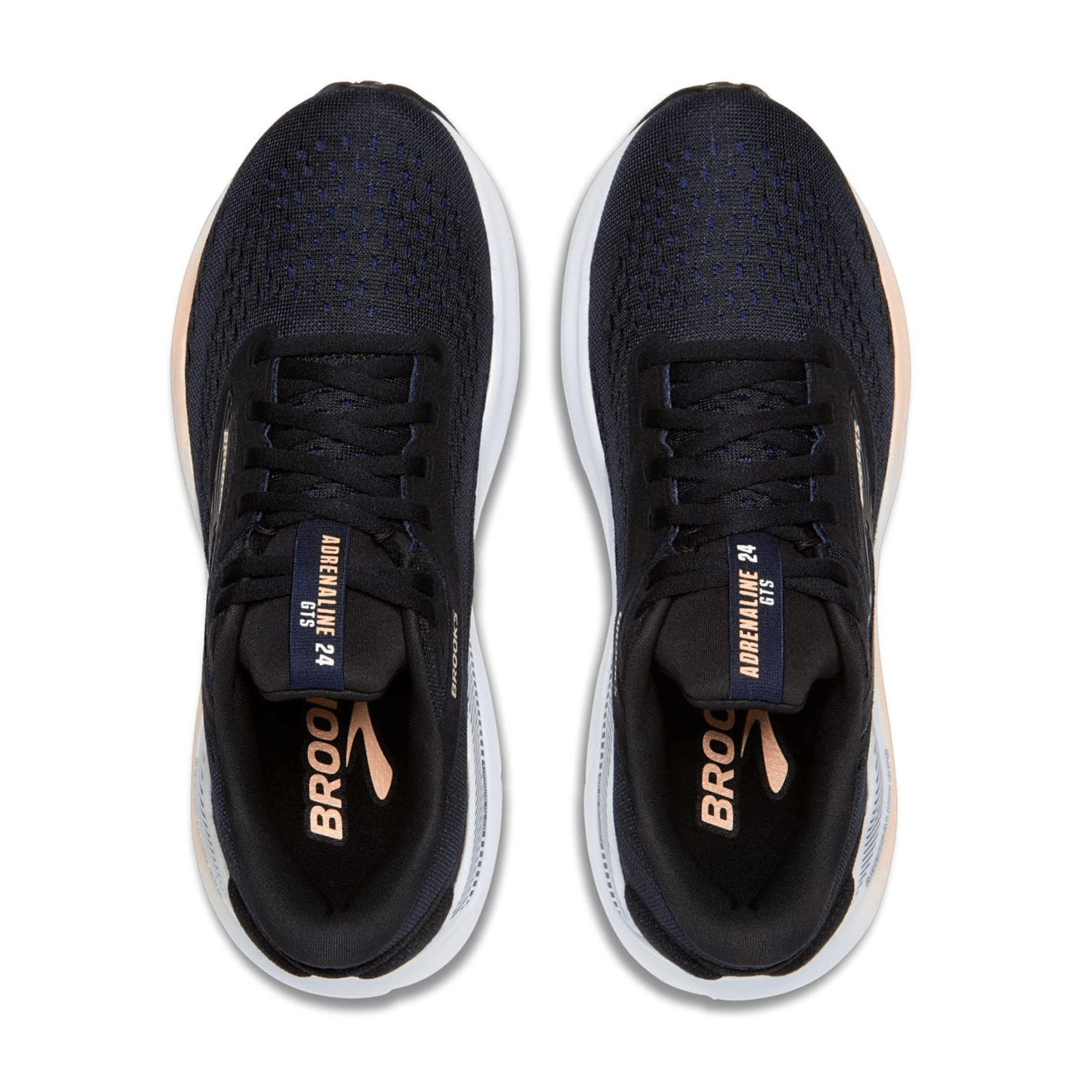 Brooks Adrenaline GTS 24 Women's Running Shoes, Black, Round Toe, Textile Lining, Rubber Sole