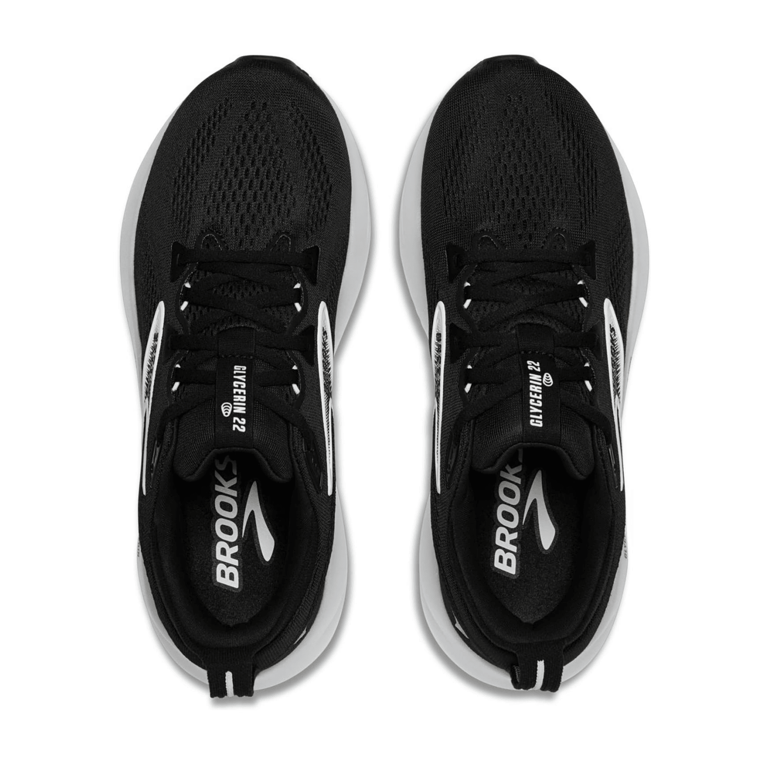 Brooks Glycerin 22 Women's Running Shoes in Black Grey White, Polyester Upper