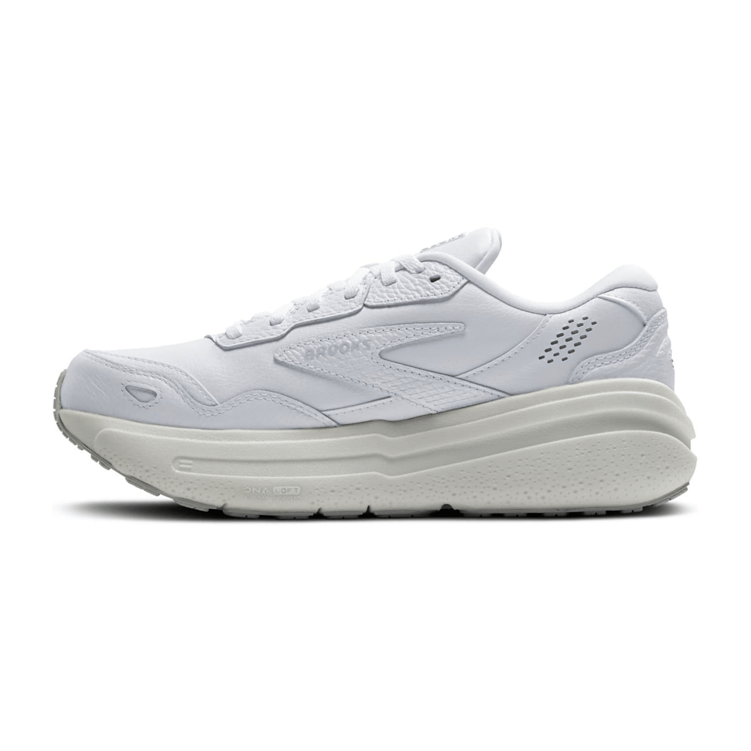 Brooks Ghost Max Women's Running Shoes in White with Lace-Up Closure and Rubber Outsole