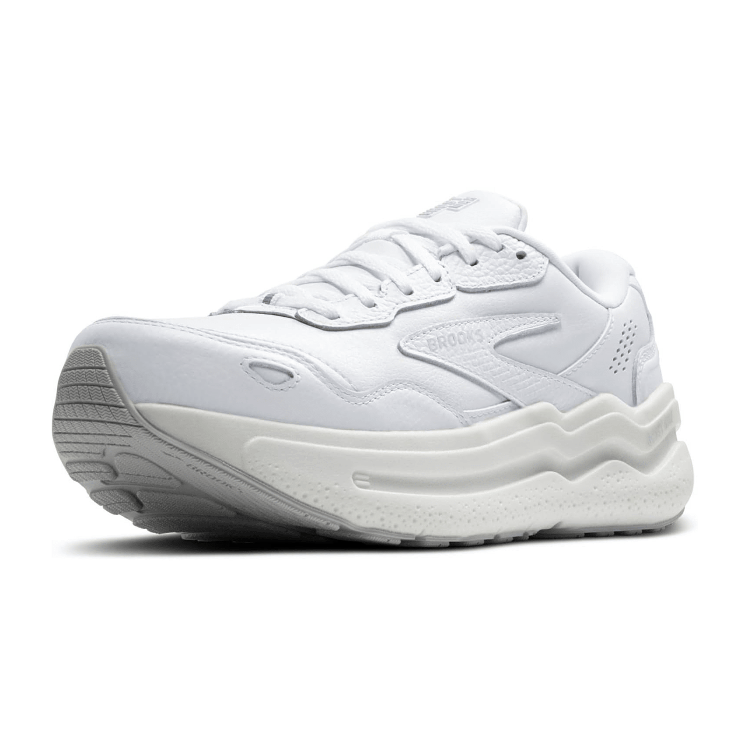 Brooks Ghost Max Women's Running Shoes in White with Lace-Up Closure and Rubber Outsole
