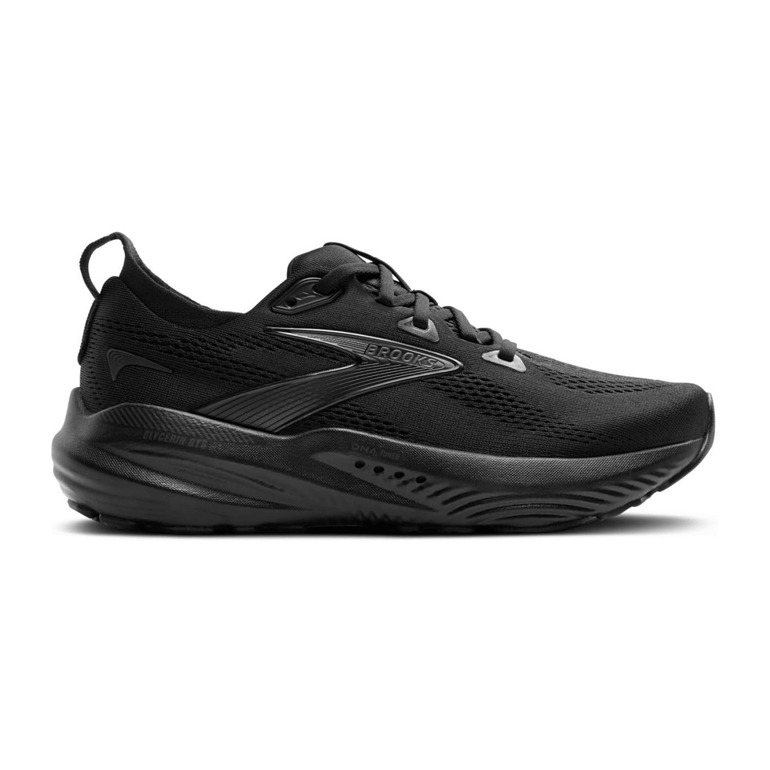 Brooks Glycerin GTS 22 Men's Running Shoes, Lace-Up, Black / Ebony Synthetic