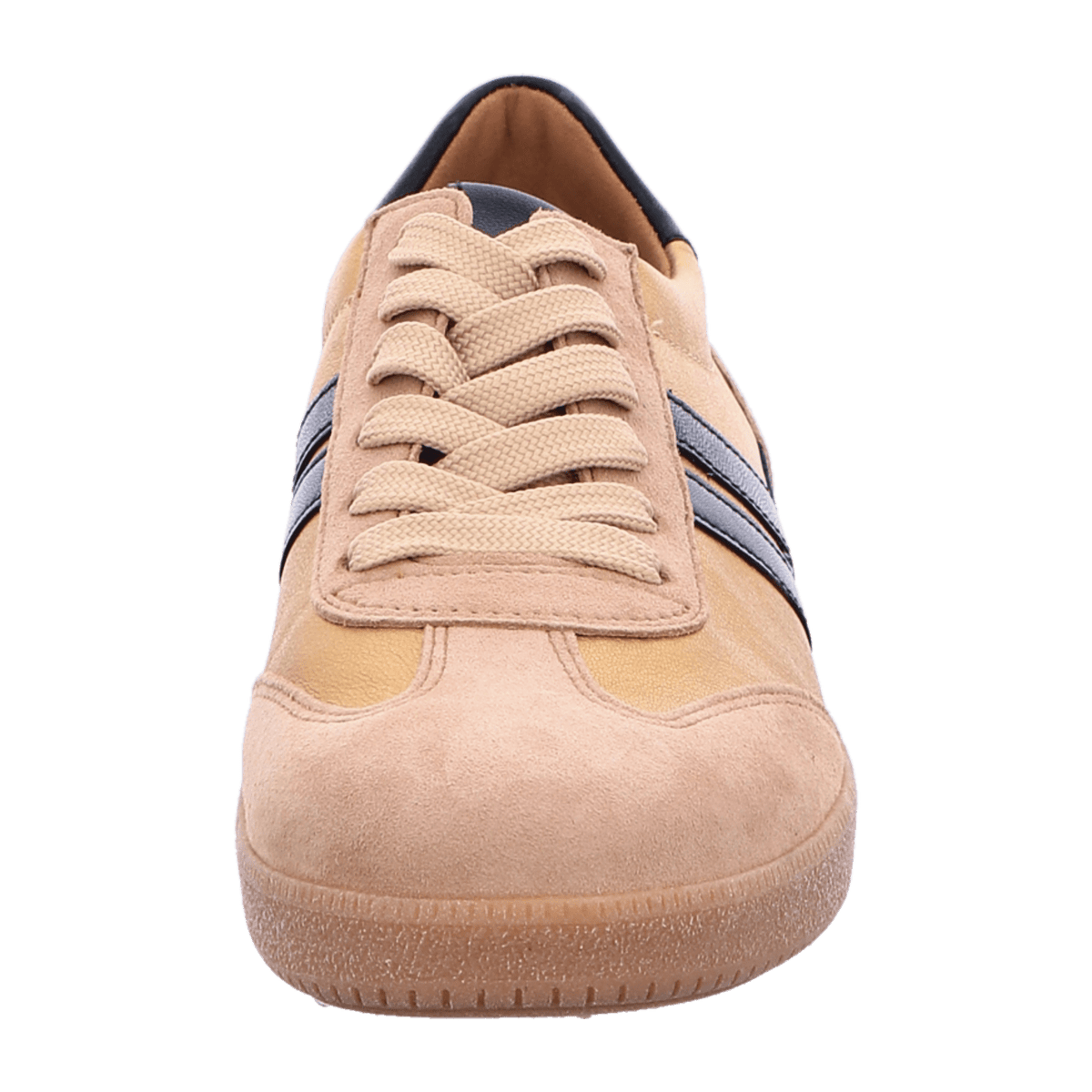 Gabor Women's Low-Top Sneakers - Caramel Suede Lace-Up Shoes with Removable Footbed