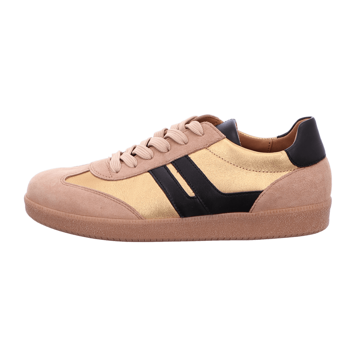 Gabor Women's Low-Top Sneakers - Caramel Suede Lace-Up Shoes with Removable Footbed