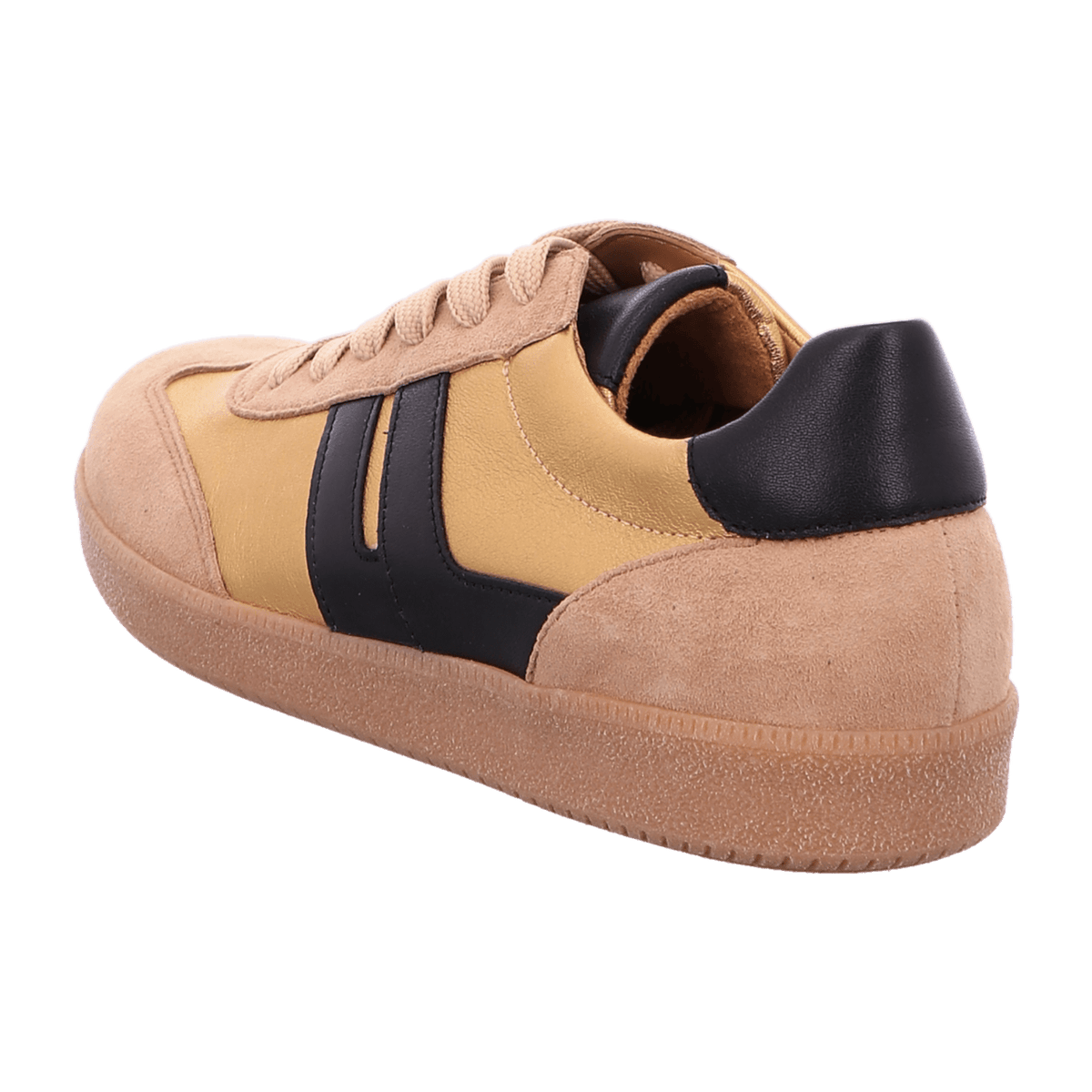 Gabor Women's Low-Top Sneakers - Caramel Suede Lace-Up Shoes with Removable Footbed