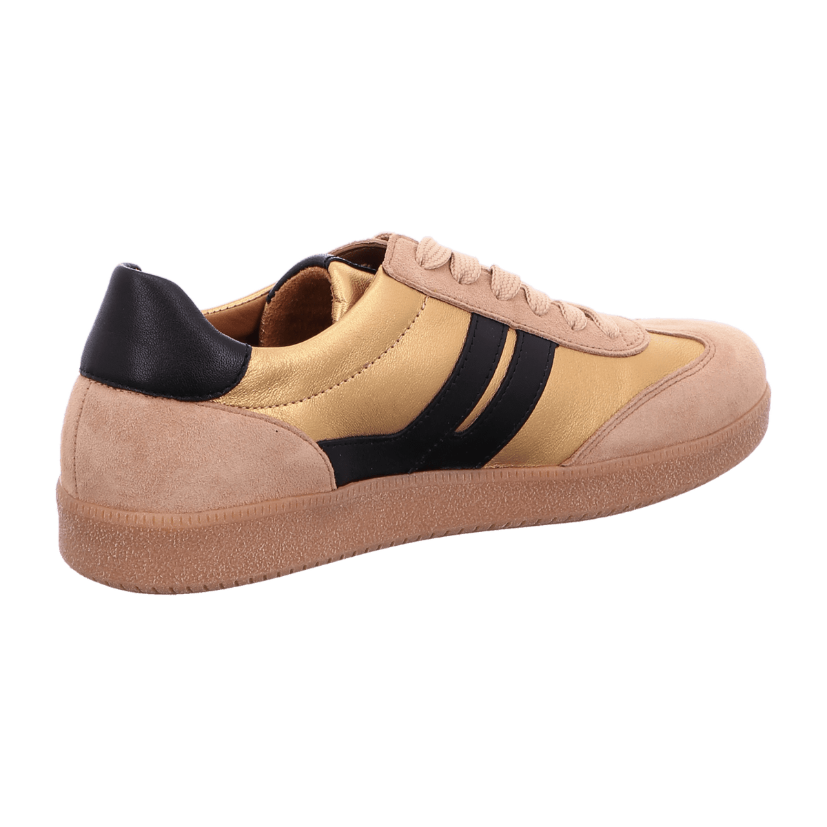Gabor Women's Low-Top Sneakers - Caramel Suede Lace-Up Shoes with Removable Footbed