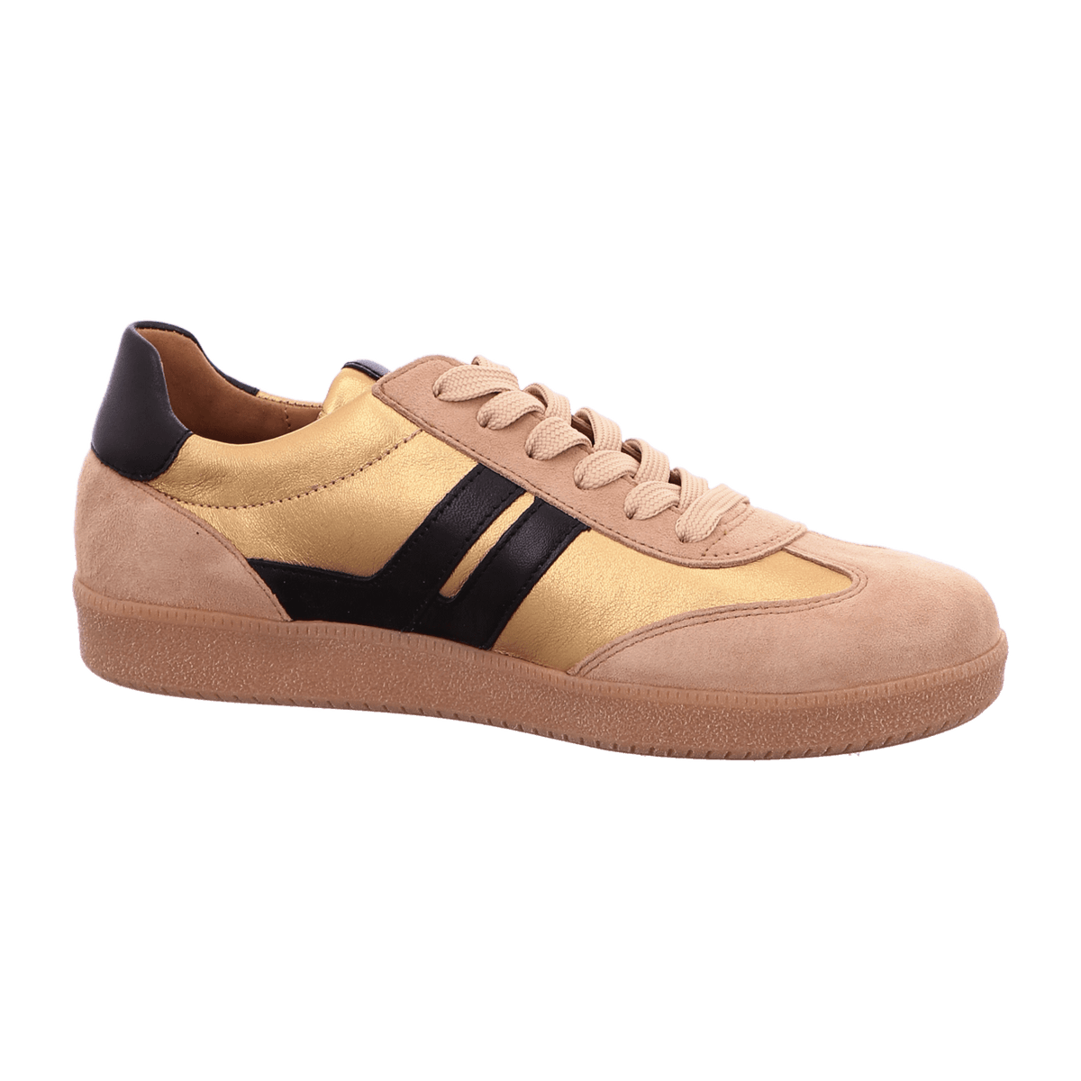 Gabor Women's Low-Top Sneakers - Caramel Suede Lace-Up Shoes with Removable Footbed