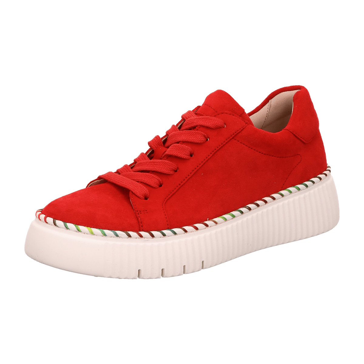 Gabor Women's Low-Top Sneakers Red Suede with Removable Footbed