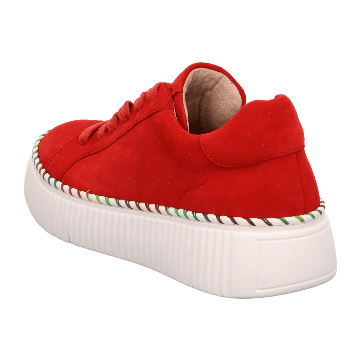 Gabor Women's Low-Top Sneakers Red Suede with Removable Footbed