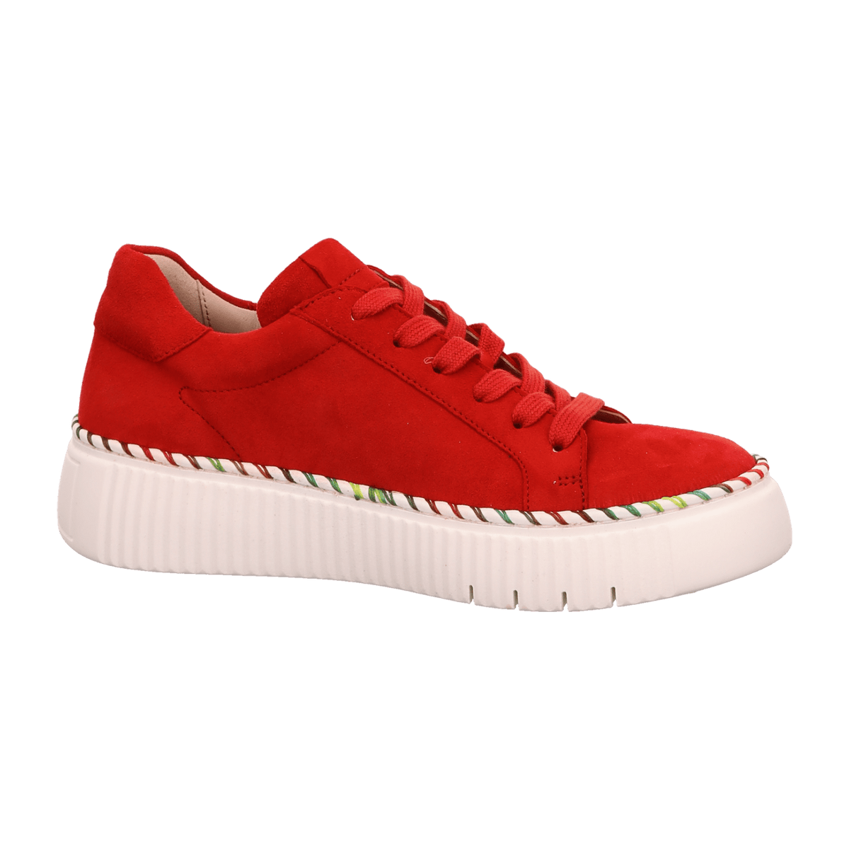 Gabor Women's Low-Top Sneakers Red Suede with Removable Footbed