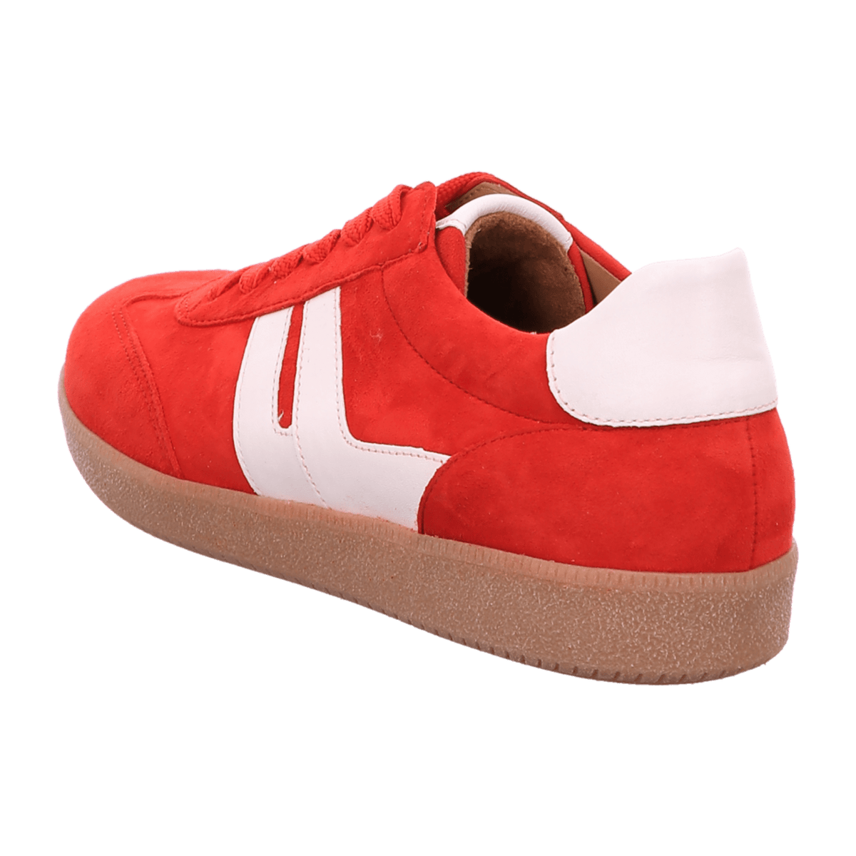 Gabor Women's Low-Top Sneakers - Fire Nubuck Suede Comfort Shoes with Removable Insole
