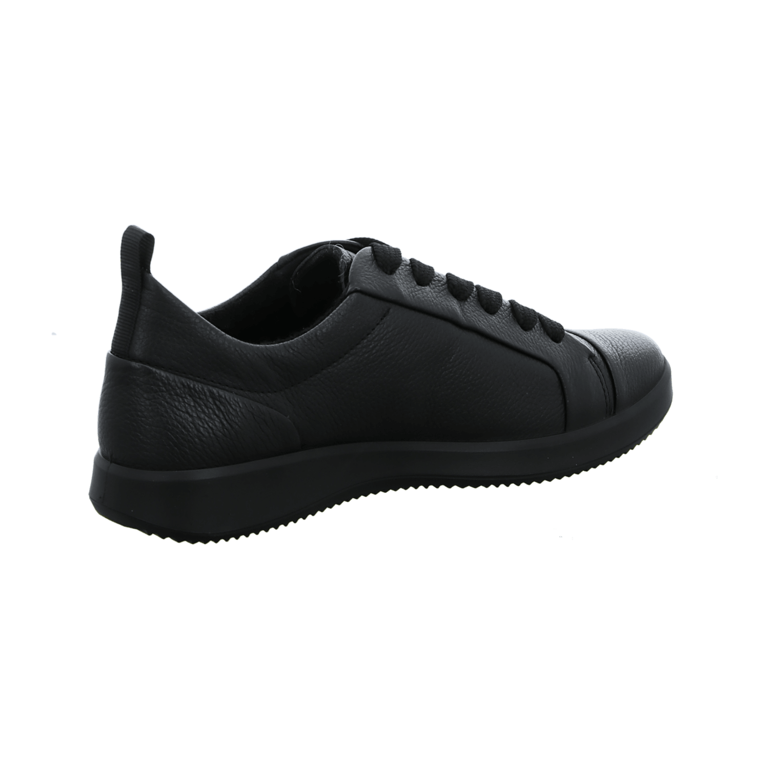 ARA ROMA Women's Sneakers in Black Smooth Leather with Lace-Up Closure and Round Toe