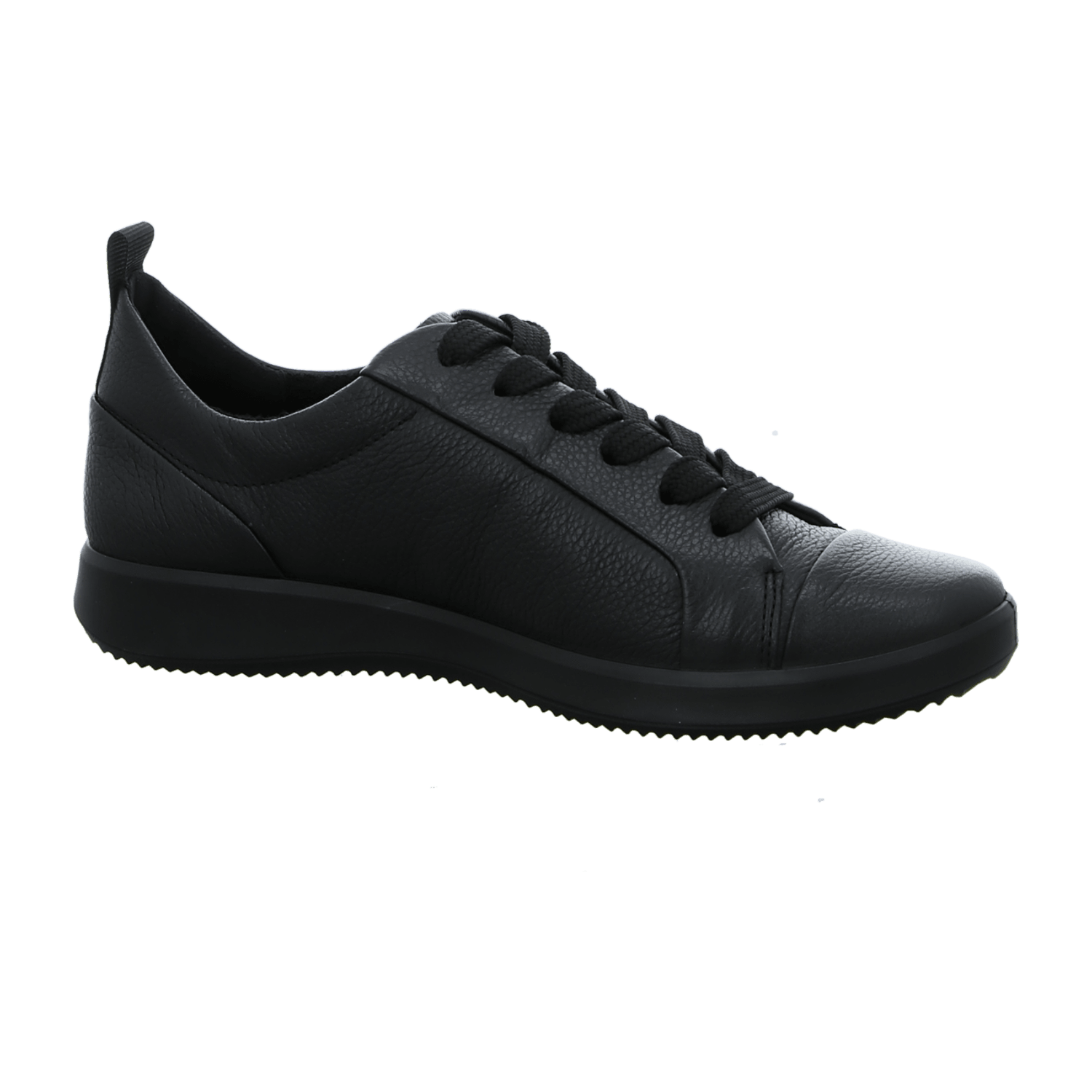 ARA ROMA Women's Sneakers in Black Smooth Leather with Lace-Up Closure and Round Toe