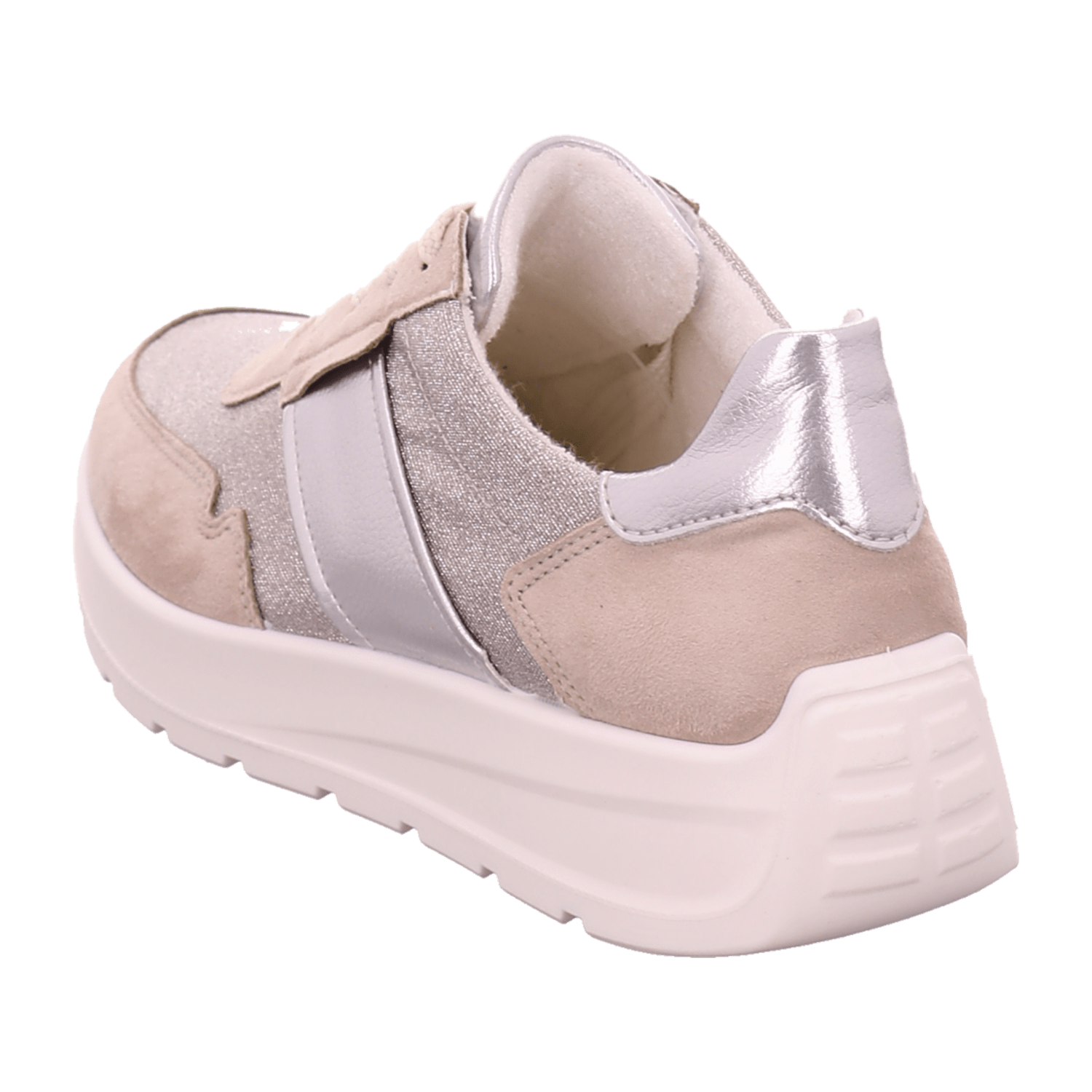 ARA SenakH-Width Women's Sneakers, Beige, Lace-Up, Synthetic, Round Toe