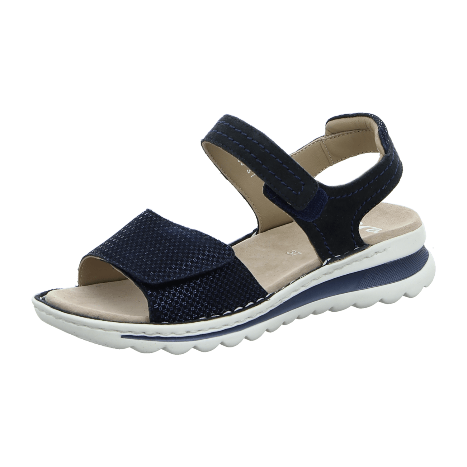 ARA TAMPA Women's Suede Hook-and-Loop Sandals Classic Blue